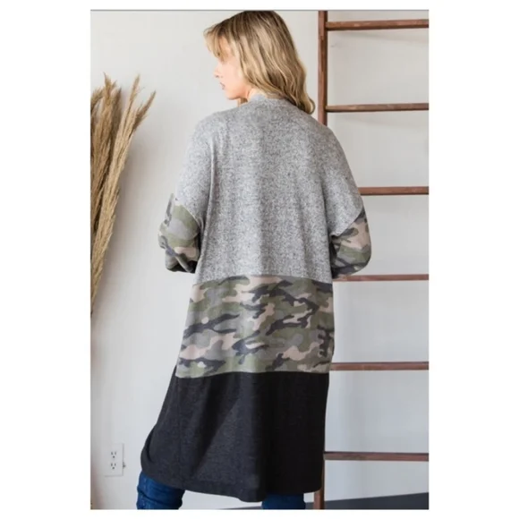 🔥$5🔥CAMO PRINT CARDIGAN-OPEN FRONT-NEW - Picture 5 of 5